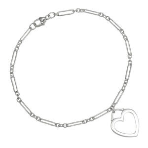 TIFFANY Authentic 18k Silver Heart Charm Bracelet